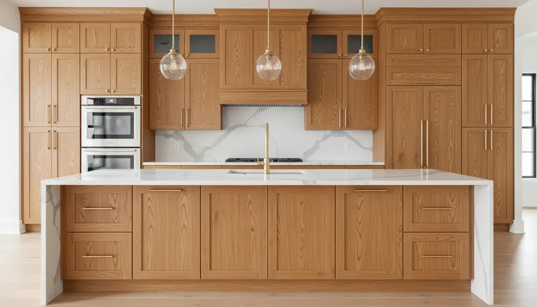 The same kitchen with original wood cabinets, concept render